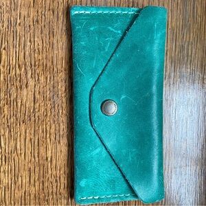 Portland Leather Green Mini Wallet Sleek Minimalist Design
